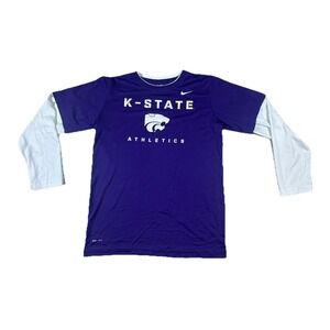Nike Dri-Fit K-State KSU Long Sleeve Shirt‎ Adult Size Large Power Cat NCAA
